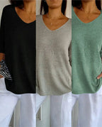Compre 1 Leve 3 Blusinhas Luna® com decote V e Malha Leve